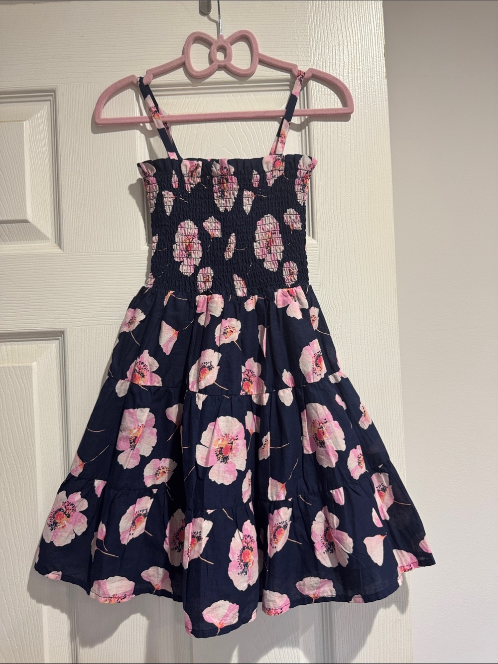 Jeine jack Navy Dress with Pink Floral Print size 6